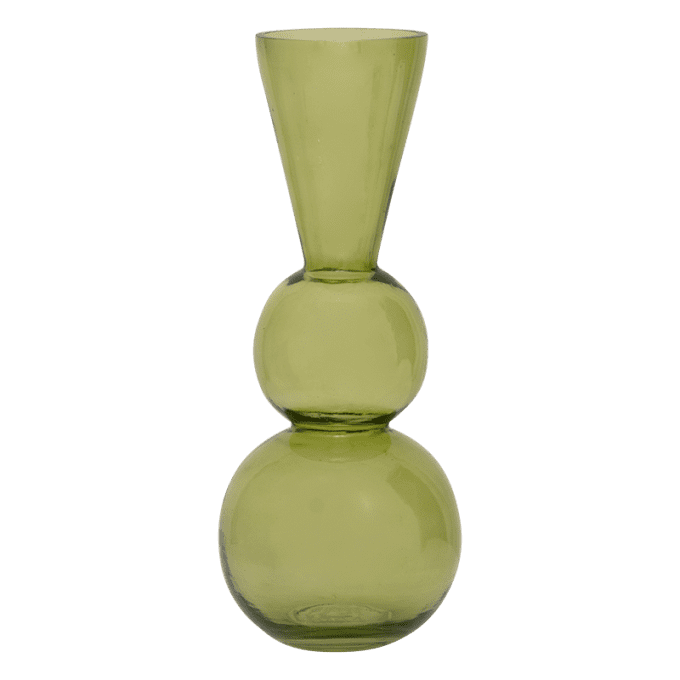 VASE TORRI EN VERRE RECYCLÉ - OLIVE