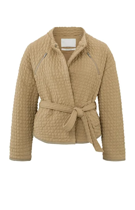 VESTE MATELASSÉE CEINTURÉE CAMEL