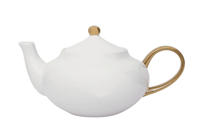 THÉIÈRE PORCELAINE TEA POT - WHITE & GOLD