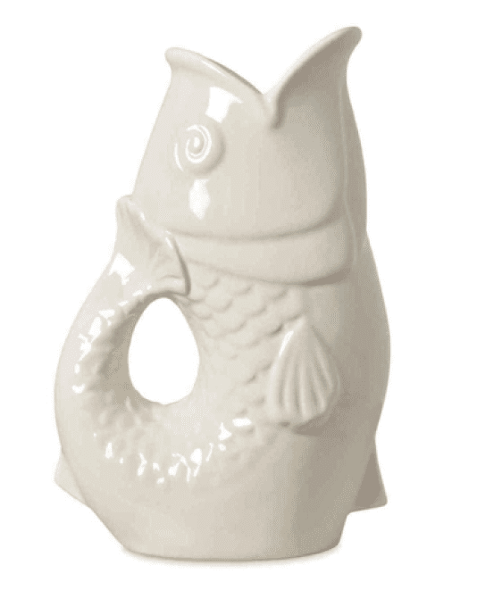 VASE POISSON GM CÉRAMIQUE BLANC