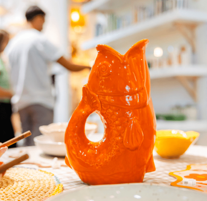 VASE POISSON GM CÉRAMIQUE ORANGE