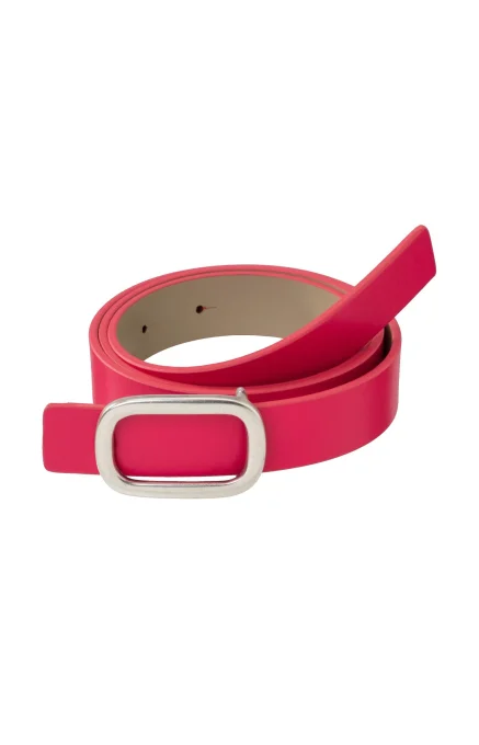 CEINTURE CUIR RÉVERSIBLE BICOLORE - FUSCHIA