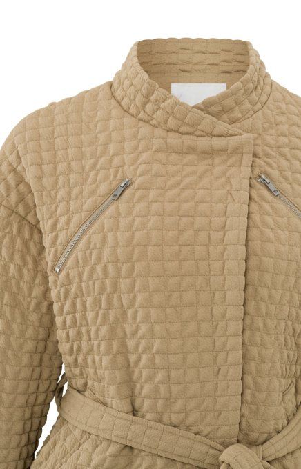 VESTE MATELASSÉE CEINTURÉE CAMEL