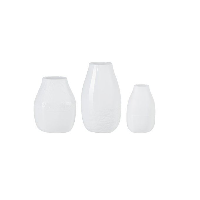 SET DE 3 MINI VASES RELIEFS EN PORCELAINE