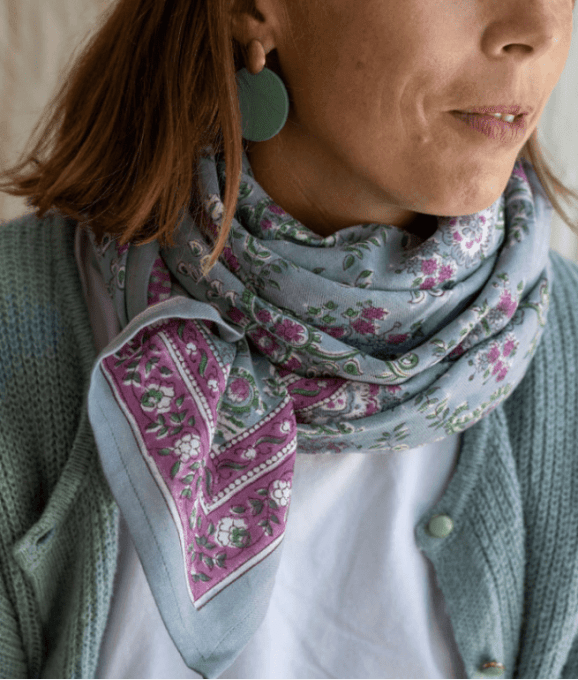 GRAND FOULARD INDIEN - CAPRI NUAGE