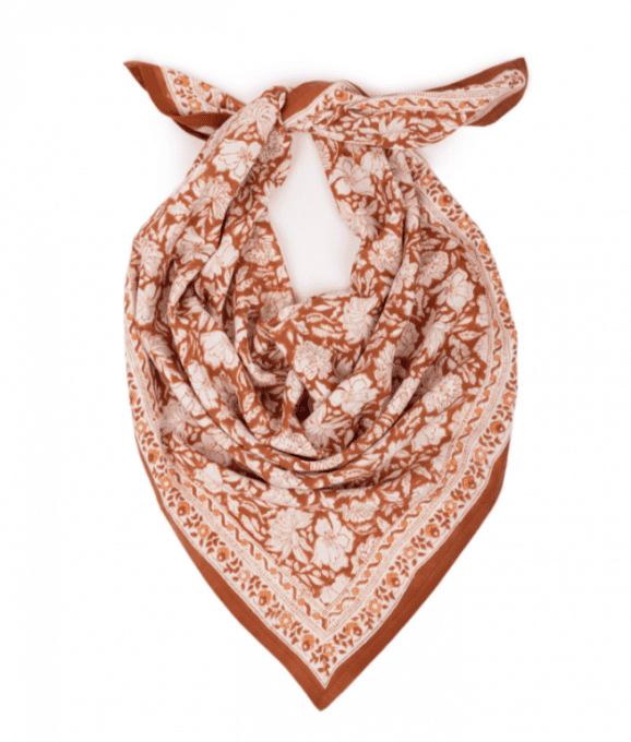 GRAND FOULARD INDIEN - SALVADOR TERRACOTTA