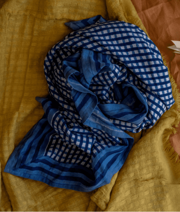 GRAND FOULARD VICHY - TARA BRUME