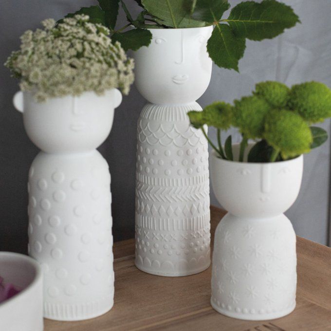 VASE / BOUGEOIR VISAGE MINI EN PORCELAINE STELLA