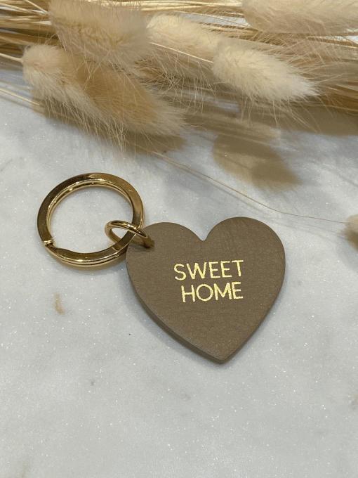 PORTE CLÉ COEUR "SWEET HOME"