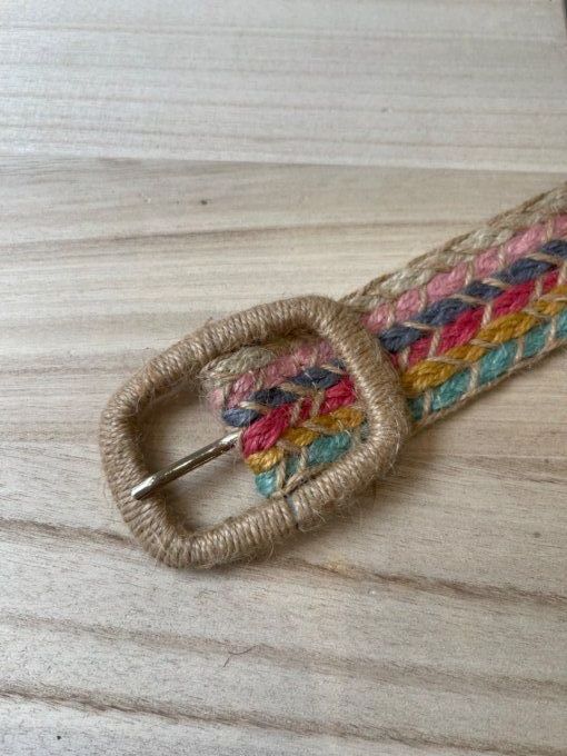 CEINTURE TRESSÉE JUTE  - MULTICOLORE