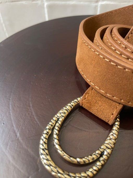 CEINTURE CUIR ÉNOLA - CAMEL