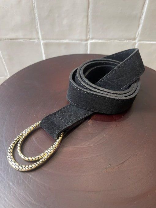 CEINTURE CUIR  ÉNOLA - NOIR