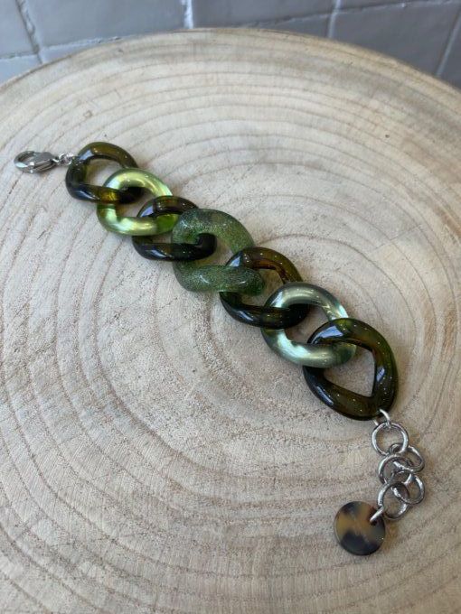 BRACELET MAILLONS VERT - FRANCINE BRAMLI