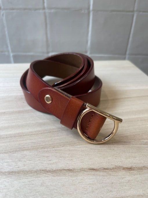 CEINTURE CUIR EDNA - CAMEL